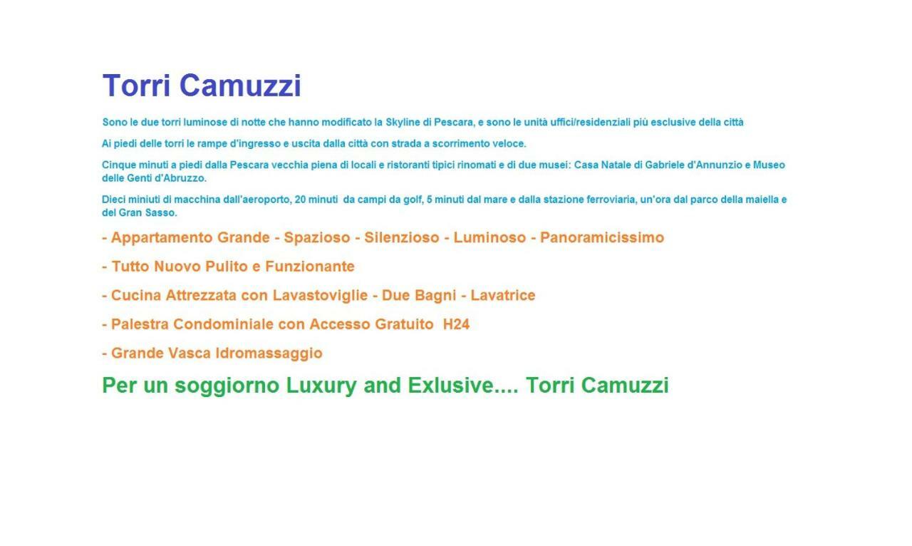 Torri Camuzzi Exclusive Luxury Apartment Pescara Exteriér fotografie